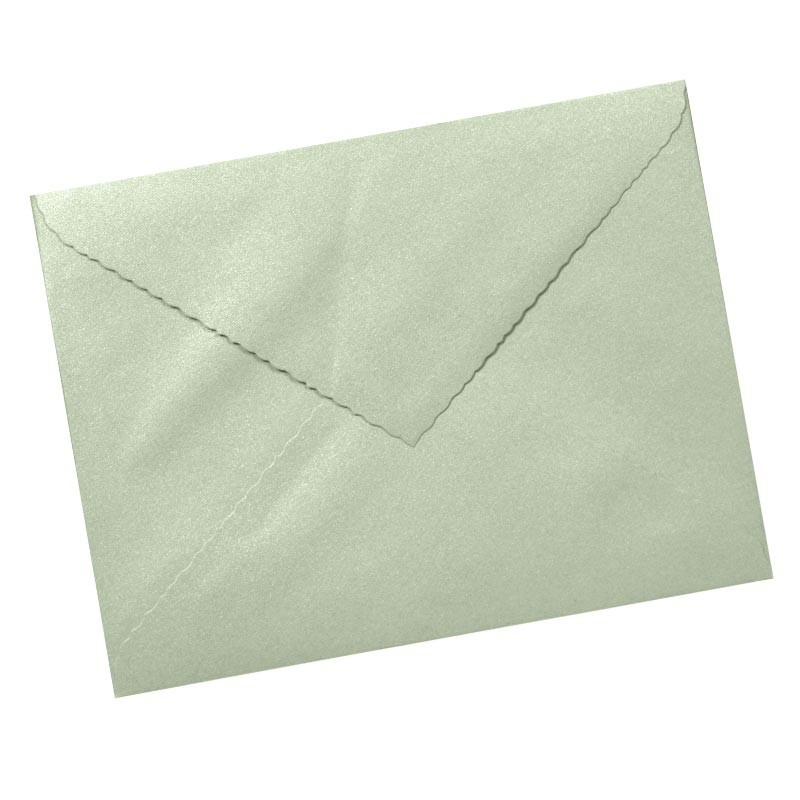 Sobre 160x220 verde claro metalizado